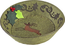 JK Home Decoration Christmas Figure Basket Green