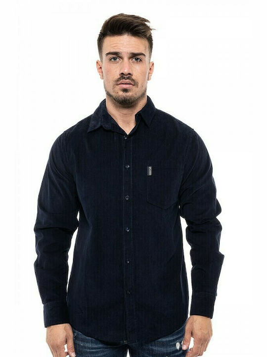 Splendid Men's Shirt Long Sleeve Cotton Navy Blue