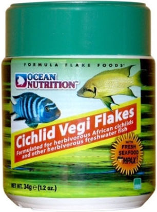 Ocean Nutrition Vegi Cichlid Food Flakes with Spirulina 156gr