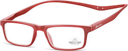 Montana Eyewear MR59 Lesebrille +2.50 mit Magnet in Rot Farbe MR59 MR59D