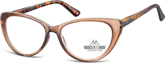 Montana Eyewear MR64 Women's Reading Glasses +2.50 in Beige color MR64E