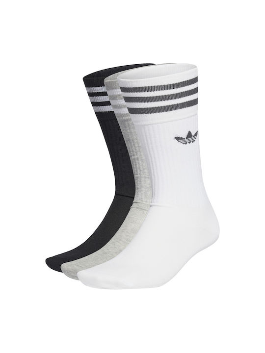 Adidas Solid Crew Αθλητικές Κάλτσες Πολύχρωμες 3 Ζεύγη