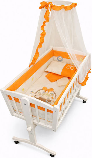 Beboulino Wiege New Baby mit Matratze und Rädern White