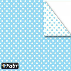 Fabi Cardboard Polka Dot Double Sided Light Blue 50x70cm