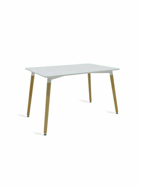 Stello Table Kitchen Wooden White 120x80x75cm