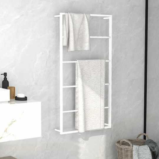 vidaXL Σκάλα Μπάνιου 6 Θέσεων Επιτοίχια ​60x116cm Λευκή