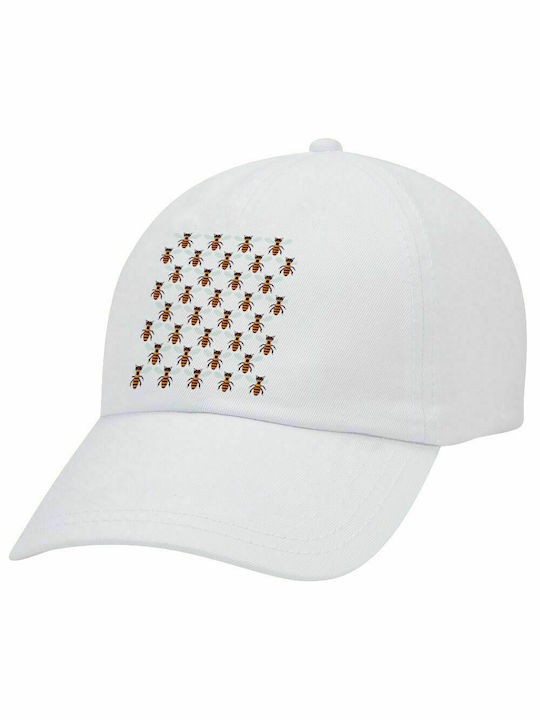 Μελισσούλες, Καπέλο Ενηλίκων Baseball Λευκό 5-φύλλο (POLYESTER, ΕΝΗΛΙΚΩΝ, UNISEX, ONE SIZE)