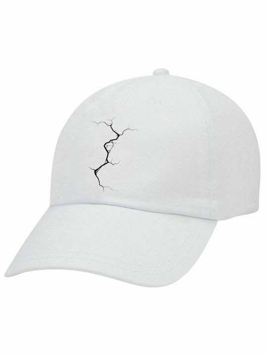 Cracked, Καπέλο Ενηλίκων Baseball Λευκό 5-φύλλο (POLYESTER, ΕΝΗΛΙΚΩΝ, UNISEX, ONE SIZE)