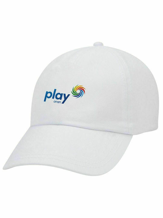 Spiel von OPAP, Erwachsene Baseballkappe Weiß 5-Panel (POLYESTER, ERWACHSENE, UNISEX, EINHEITSGRÖßE)