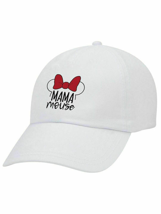 MAMA Maus, Erwachsenen Baseballmütze Weiß 5-Panel (POLYESTER, ERWACHSENE, UNISEX, EINHEITSGRÖßE)