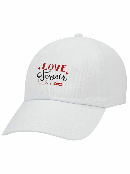 Love forever ∞, Adult Baseball Cap White 5-panel (POLYESTER, ADULT, UNISEX, ONE SIZE)