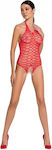 Passion BS087 Bodystocking Teddy Red