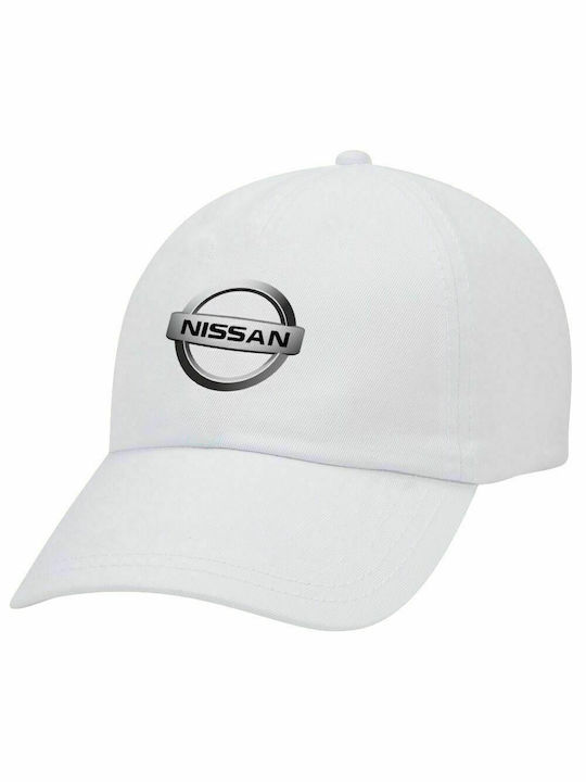 nissan, Adult Baseball Hat White 5-Panel (POLYESTER, ADULT, UNISEX, ONE SIZE)