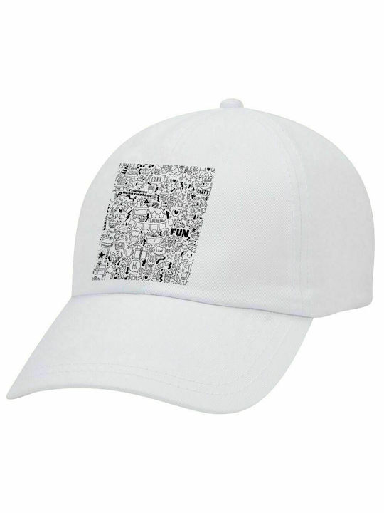 Enjoy the party, Adult Baseball Cap White 5-panel (POLYESTER, ADULT, UNISEX, ONE SIZE)