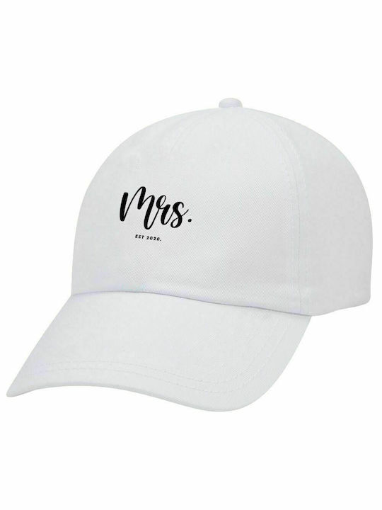 Mr & Mrs (Mrs), Καπέλο Ενηλίκων Baseball Λευκό 5-φύλλο (POLYESTER, ΕΝΗΛΙΚΩΝ, UNISEX, ONE SIZE)