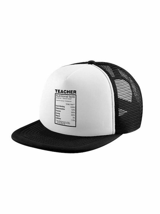 Teacher's Ingredients, Adult Soft Trucker Hat with Mesh Black/White (POLYESTER, ADULT, UNISEX, ONE SIZE)