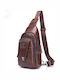 Leather Men's Bag Sling Dark Brown