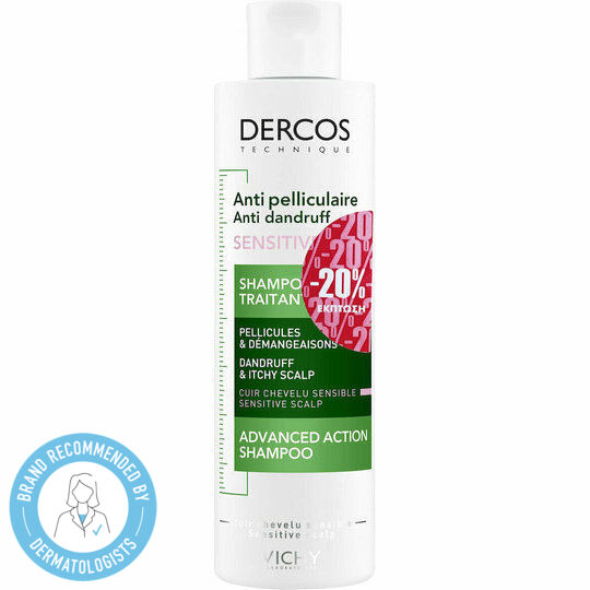 Vichy Dercos Anti Dandruff Sensitive Шампоан за Чувствителен Скалп против Пърхот и Суха Кожа за Всички Типове Коса 200ml