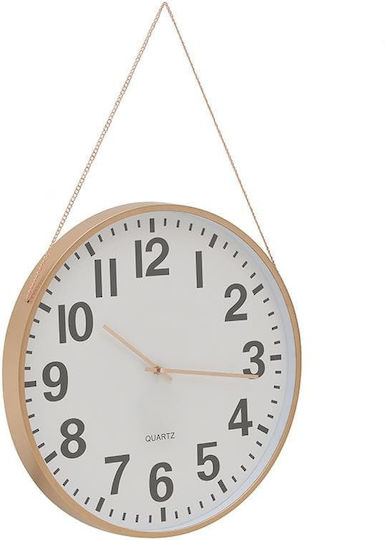 Inart Αναλογικό Πλαστικό Ροζ Χρυσό/ Λευκό Ø45cm