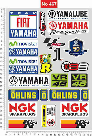Frisky Αυτοκόλλητα Σετ Yamaha 23τμχ Πολύχρωμο