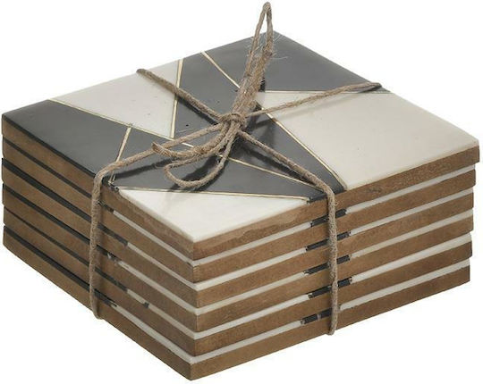 Inart Untersetzer Kunststoff Mehrfarbig 10x10cm 6Stück