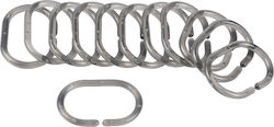 80953482 Plastic Bathroom Curtain Rings Gray 12pcs