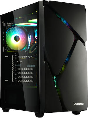 Enermax Marbleshell MS30 Gaming Midi Tower Computer Case with Window Panel and RGB Lighting Black