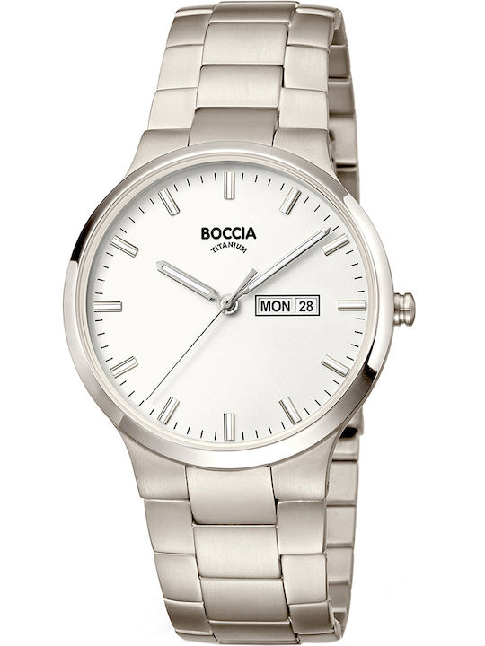 Boccia Men's Watch 39mm Battery with Silver Met...