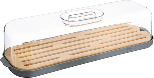 Bread Box with Lid Plastic Transparent 39x12x9.7cm Bread Box with Lid Plastic Transparent 39x12x9.7cm