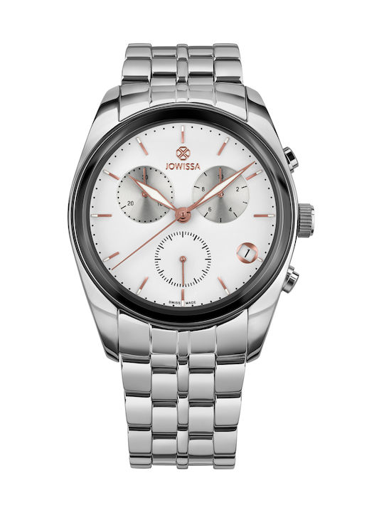 Jowissa Lux Watch Chronograph Battery with Silver Metal Bracelet