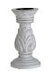 Inart Candle Holder suitable for Tealights Wooden White 12x12x23cm 1pcs