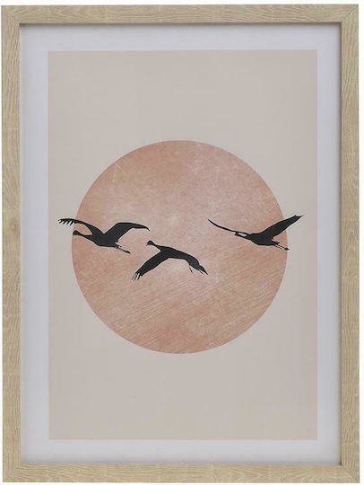 Inart Птици Картина Дърво 30x40см