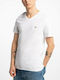 Guess Men's Short Sleeve T-shirt with V-Neck White