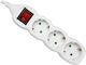Com Power Strip 3 Positions with Switch and Cable 5m