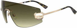 Moschino Sonnenbrillen mit Gold Rahmen und Grün Verlaufsfarbe Linse MOS120/S 000/9K