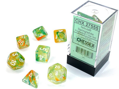 Chessex Nebula Würfel Frühling/Weiße Leuchte 27555