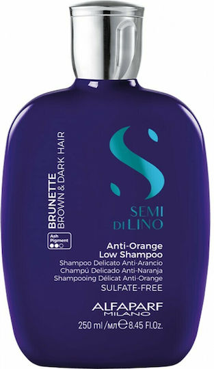 Alfaparf Milano Professional Semi di Lino Anti - Orange Low Shampoos Reconstruction/Nourishment & Hydration for Coloured Hair 250ml