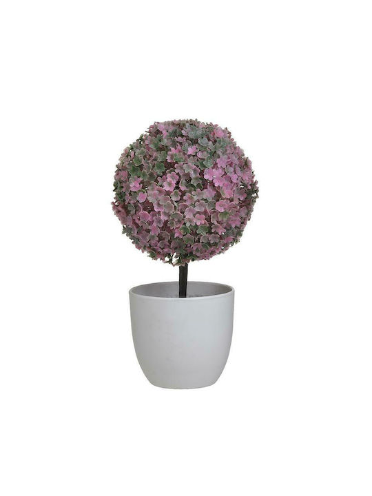 Inart Τεχνητό Φυτό σε Γλάστρα Λευκό/Ροζ 25cm