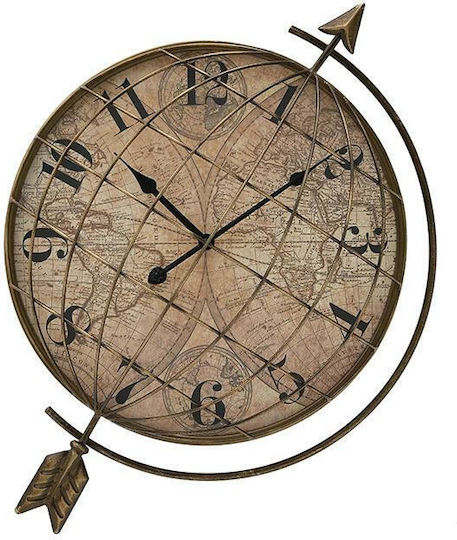 Inart Antique Wall Clock Metallic Gold / Beige 45x50cm