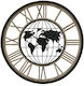 Inart Atlas Wanduhr Metallisch Black Ø70cm