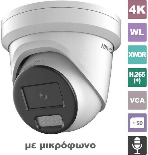 Hikvision DS-2CD2387G2-L(U) IP Cameră de Supraveghere 4K Rezistentă la apă cu Microfon și Lentilă 2.8mm