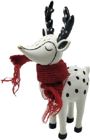 Espiel Christmas Ceramic Figure Reindeer White Height 24.6cm