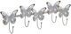 Inart Metal Vintage Wall Hanger Butterflies with 5 Slots White 50x7x16cm 1pc