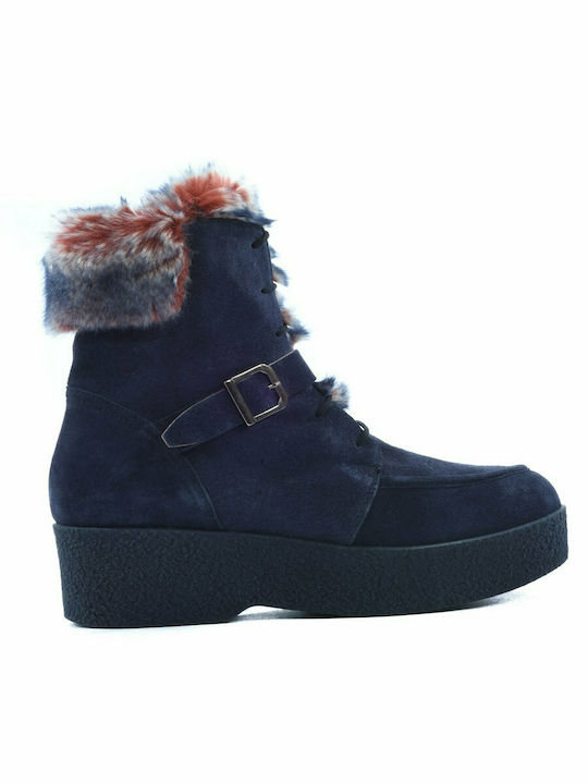 PF16 SHOES BOOTS FUR BOOTS BLUE