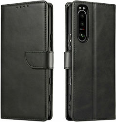 Hurtel Magnet Elegant Buchen Sie Synthetisches Leder Schwarz (Xperia 10 III)