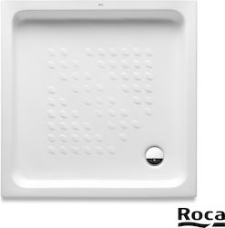 Roca Square Porcelain Shower White Italia 90x90x10cm
