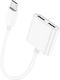 Leewello Μετατροπέας USB-C male σε USB-C 2x female Λευκό 1τμχ