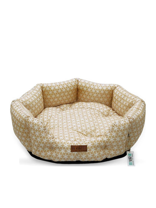 V.I.Pets Royal Cotton Stars Καναπές Κρεβάτι Σκύλου Κίτρινος 70x70εκ.