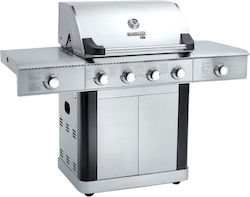 Bormann Elite BBQ5500 Zenith Ψησταριά Υγραερίου Μαντεμένιας Σχάρας 71x49.5εκ. με 6 Εστίες 22.5kW και Πλαϊνό Μάτι Υπερύθρων