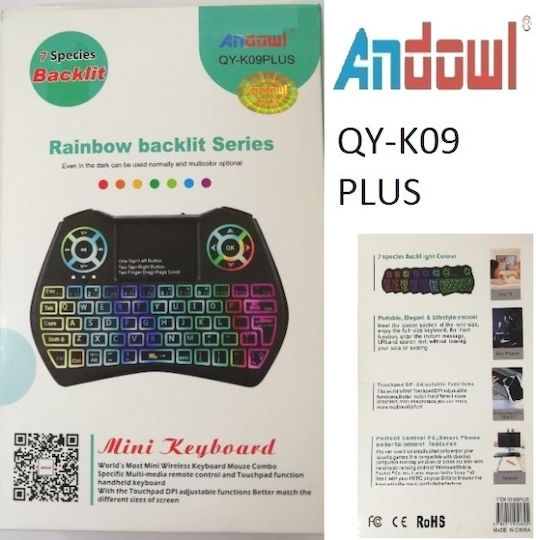 Andowl QY-K09PLUS Kabellos Tastatur mit Touchpad Englisch US